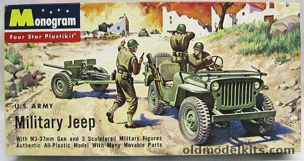 Monogram 1/35 US Army Military Jeep and M3-37mm Gun - Four Star Issue, PM21-98 plastic model kit